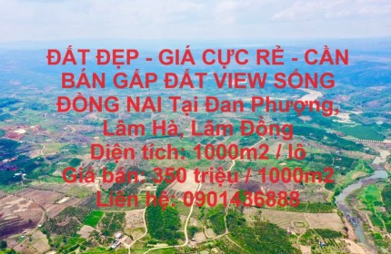 ĐẤT ĐẸP - GIÁ CỰC RẺ - CẦN BÁN GẤP ĐẤT VIEW SỐNG ĐỒNG NAI Tại Đan Phượng, Lâm Hà, Lâm Đồng